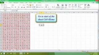 Shortcut to Move Cursor First Cell in a Sheet and End of Data in Excel