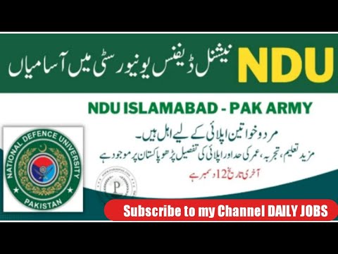 national defence University NDU JOBS 2022 | DAILY JOBS