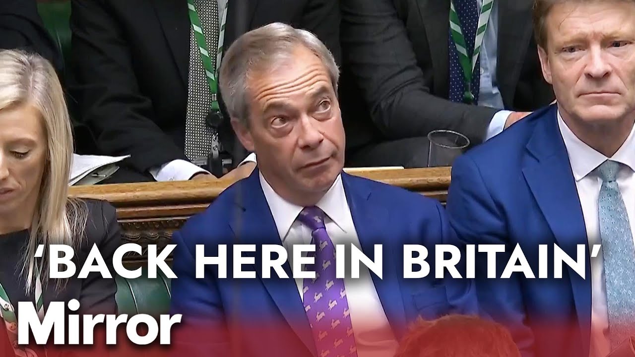 Nigel Farage brutally mocked for 'rare appearance' at PMQs