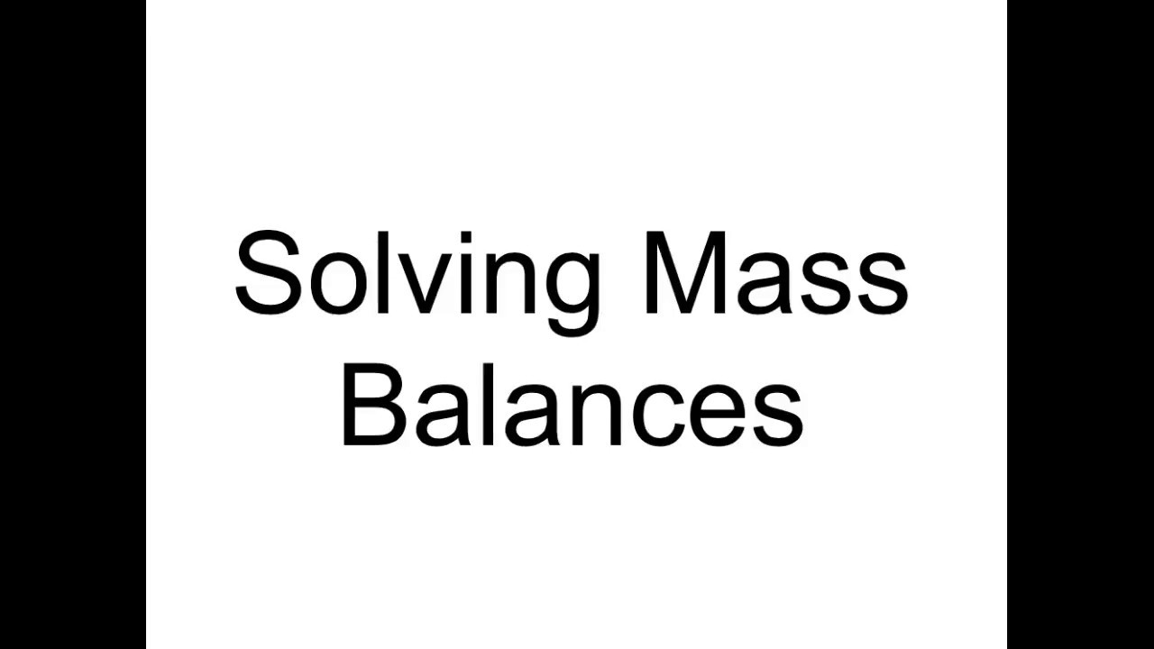 Solving Mass Balances Demo Problem