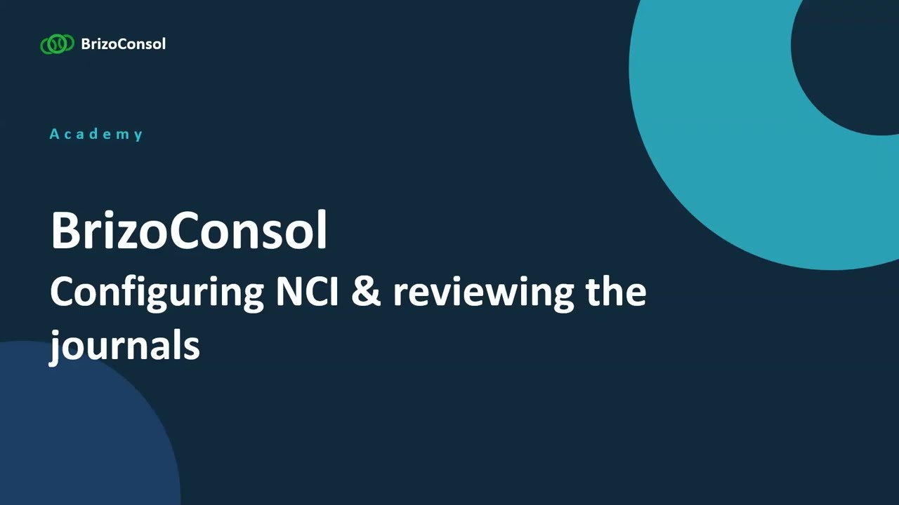 Configuring NCI in BrizoConsol