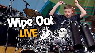 WIPE OUT - LIVE (10 year old Drummer) Avery Drummer &amp; Friends