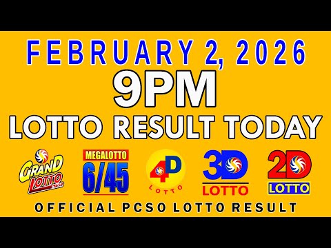 9pm Lotto Result Today PCSO February 2 2026