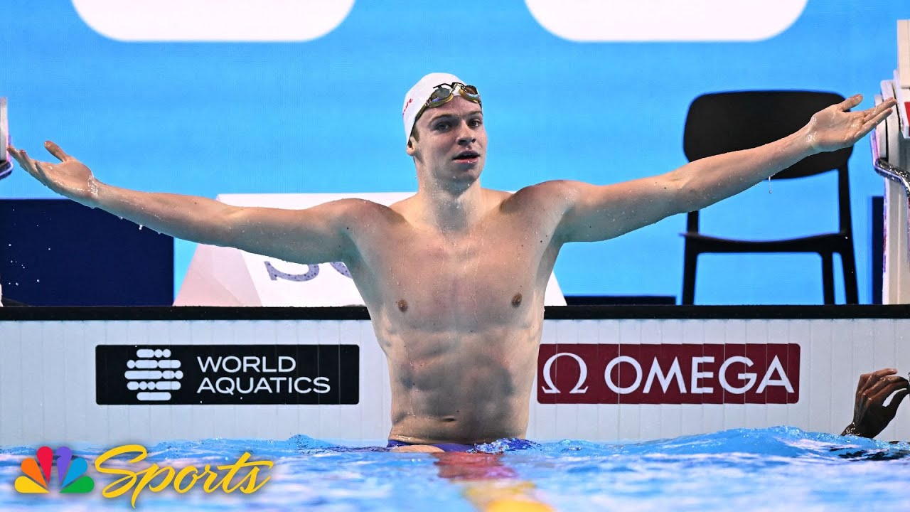 Leon Marchand BREAKS 14-year-old world record in men’s 200m individual medley | NBC Sports