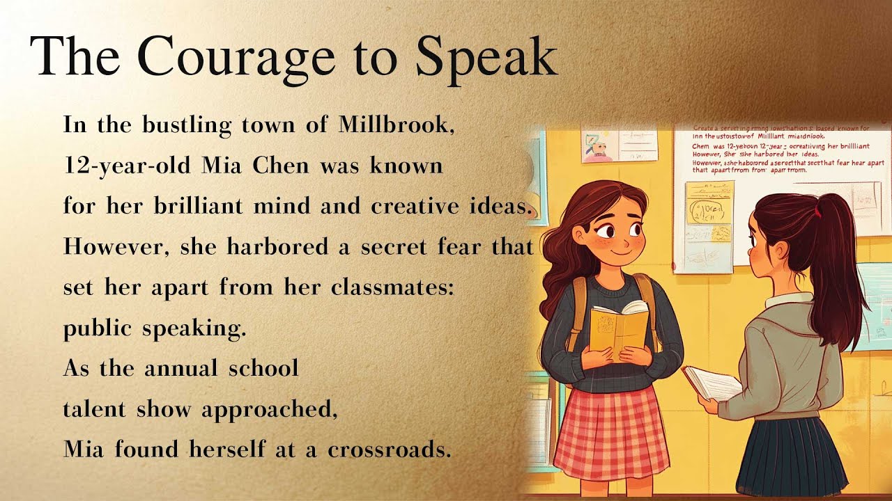 The Courage to Speak🌟Learn English through story level 1 |English listening Practice Graded Reader