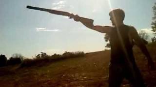 preview picture of video 'one handed skeet shooting with a shotgun'