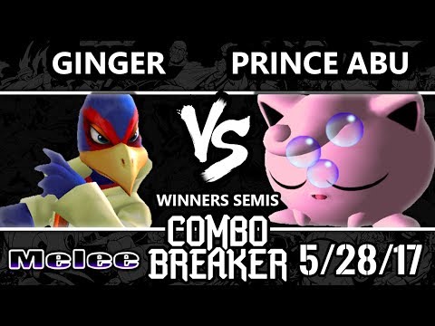 Combo Breaker 2017 Smash Melee - Ginger (Falco) vs Prince Abu (Jigglypuff) - SSBM WS