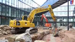 preview picture of video 'KOMATSU PC 210 LC setzt Natursteine / Fa. Leonhard Weiss, Winnenden, Germany,  15.05.2014.'