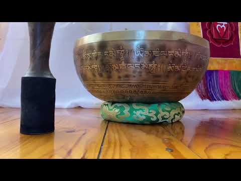 Large mantra carved singing bowl -deep sound -long lasting