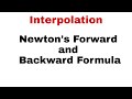 67 Interpolation Newton S Forward And Backward Interpolation Formula