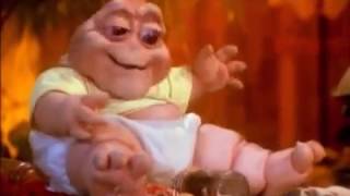 Dinosaur's TV show Baby Sinclair left alone and has sugar overdose