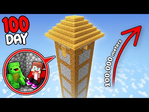 Mikey and JJ Survived 100 Days at 100.000 Meters in Minecraft (Maizen)