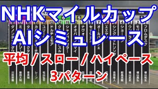 【競馬】NHKマイルカップ 2023 AIシミュレーション【平均ペース／スローペース／ハイペース3連発】