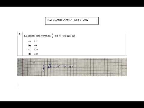 Numărul care reprezintă 1/4 din 60 este egal cu:
