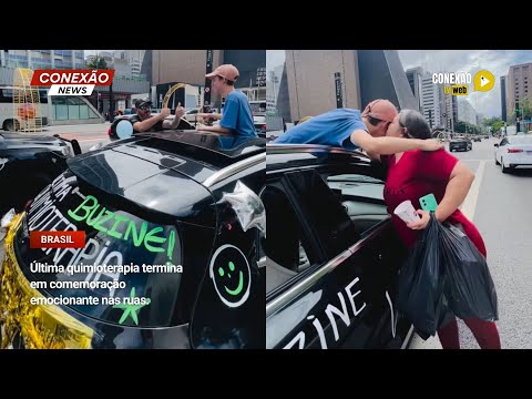 Vídeo: Última quimioterapia termina em comemoração emocionante nas ruas.