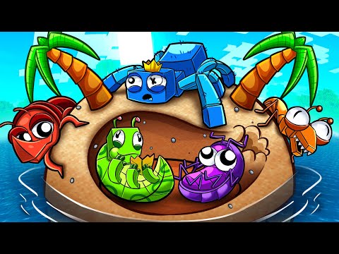 SURVIVAL ISLAND with RAINBOW BUGS! (Minecraft)