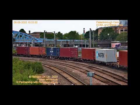 Freightliner class 66563 arriving, idling & departing Peterborough cams