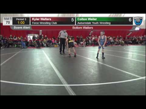 70 Kyler Walters Force Wrestling Club vs Colton Weiler Auburndale Youth Wrestling 6473671104