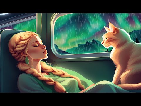 Cosy Sleeper Train Sounds for Sleep - Rain on Window Ambience for Study + Sleep