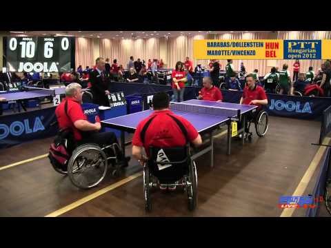 Para Table tennis Hungarian Open wheelchair Barabas/Dollenstein HUN vs Marotte/Nardello BEL