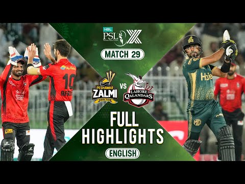 Full Highlights | Peshawar Zalmi vs Lahore Qalandars | 𝐄𝐍𝐆𝐋𝐈𝐒𝐇 | Match 29 | HBL PSL X | M2M1A