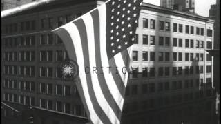 Major General Gavin leads 82nd Air Borne troops during a victory parade in New Yo...HD Stock Footage video