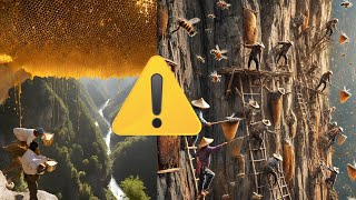 Colheita Extrema Agricultores Desafiam Penhascos Perigosos para Recolher Toneladas de Mel