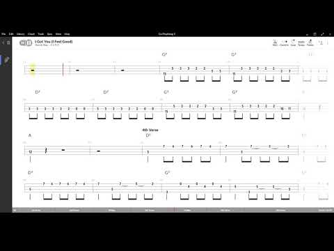 I Got You I Feel Good ( James Brown ) ,Tablatura e base Senza Basso - Backing bass track - NO BASS