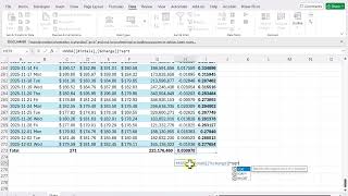 Excel Data Analysis: Structured References, Log Returns, and Rolling Volatility Explained