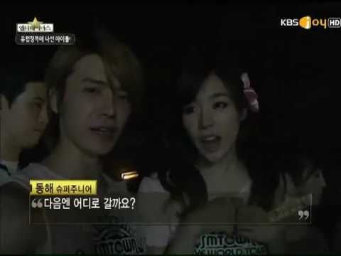 Donghae & SNSD Tiffany at SMTOWN Paris backstage cut