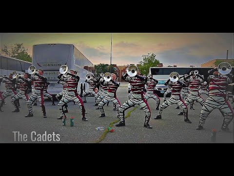 The Cadets hornline getting ready in New England