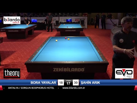 BORA YAYALAR & ÅAHÄ°N ARIK Bilardo Maçı - 2018 ERKEKLER 2.ETAP-3.Tur