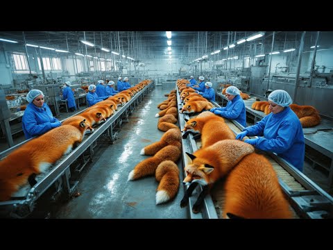 How China Harvests Thousands of Tons of Fox Fur Each Year – Fox Fur Processing Technology!