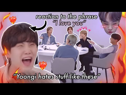 BTS bringing out the tsundere in Yoongi and loving it | "I love you" "...thank you"