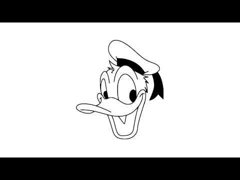 How to draw Donald Duck cartoon face step by step