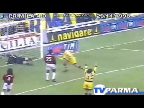 Serie A 1998-1999, day 11 Parma - Milan 4-0 (Chiesa, 2 Crespo, Boghossian)