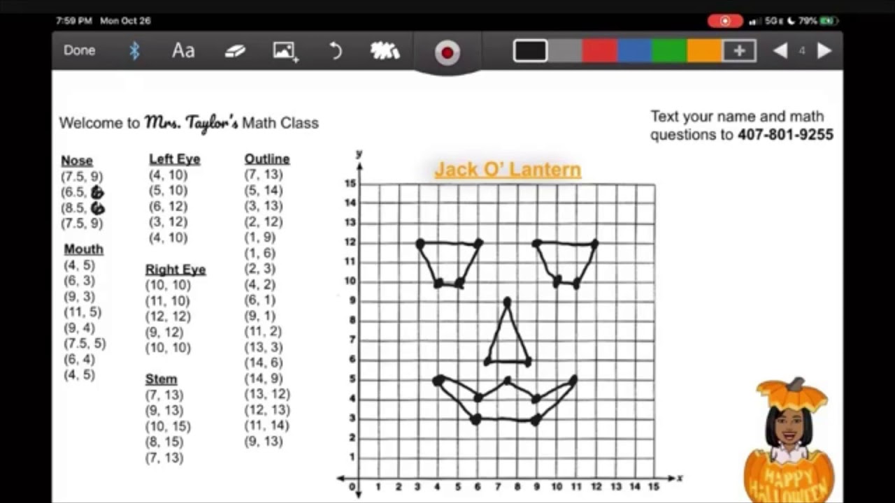 Jack O Lantern in a Coordinate Plane