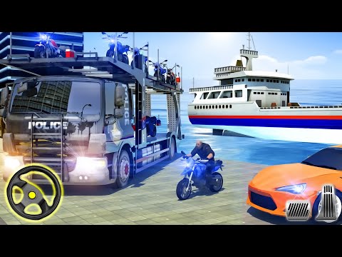 Grand Police Bike Transporter Truck Game 2021 - Rescue Ship Driving | Android Gameplay