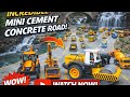 RC Road Roller First Test DIY Mini New Cement Concrete Road Near Waterfall ️