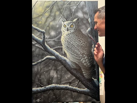 #147 How to Paint a Snow Owl | Acrylic & Oil Painting Tutorial | Marc Harvill Art