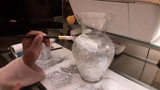 Glitter Vase | How to Use Glitter and Mod Podge | DIY Glam Vase Idea