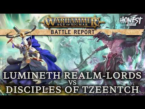 NEW Lumineth vs Tzeentch! // AOS Tournament Free Battle Report // The Honest Wargamer