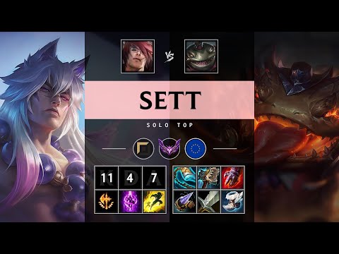 Sett Top vs Tahm Kench: Triple Kill, Dominating - EUW Master Patch 14.24