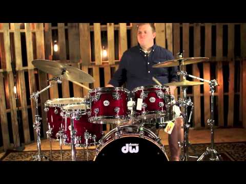 DW Drums Collector's Cherry Stain Lacquer Over Cherry Jazz Shells with Chrome Hardware