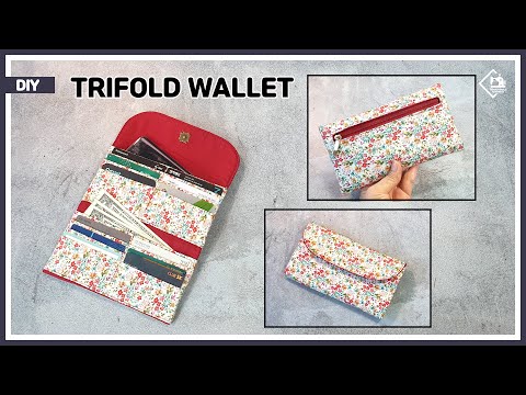 DIY Trifold wallet / Fabric purse wallet / no bias / sewing tutorial [Tendersmile Handmade]