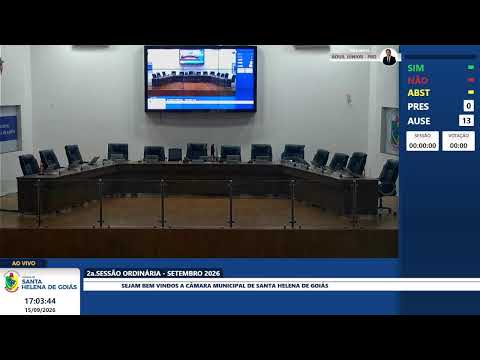 Transmissão ao vivo de Câmara Municipal de Santa Helena de Goiás