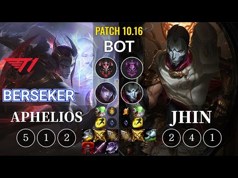 T1 Berseker Aphelios vs Jhin Bot - KR Patch 10.16