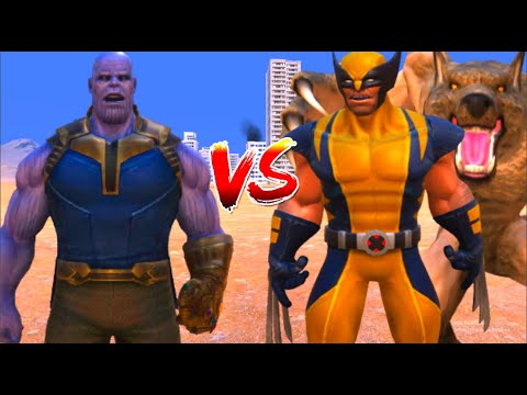 100 Thanos vs 1000 Wolverine and 1000 Werewolf (Marvel vs Marvel)