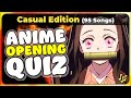 ANIME OPENING QUIZ: 95 SUPER EASY Songs! 【100% OR YOU LOSE】