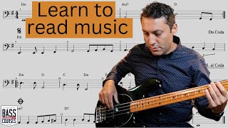 Reading Music on Bass Guitar With Play Along